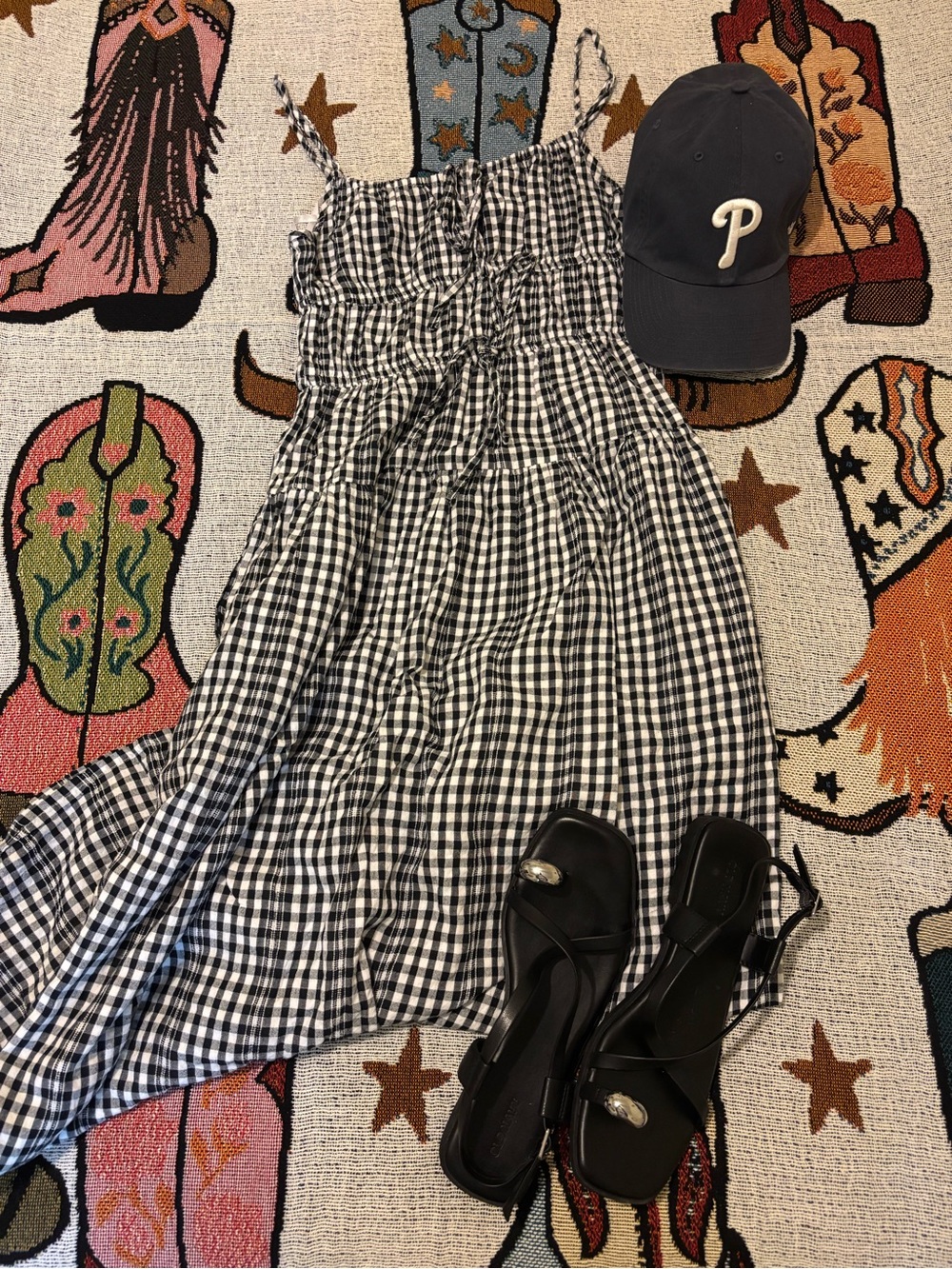 Sim & Sam Black & White Gingham Sundress